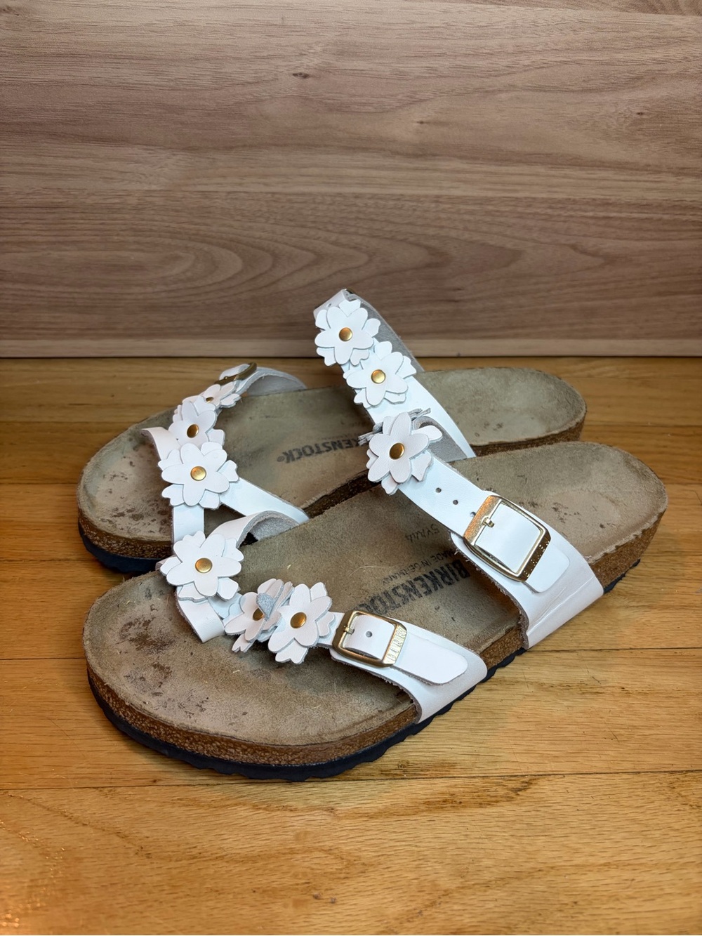 Birkenstock Mayari Flower White Sandals - Size 41